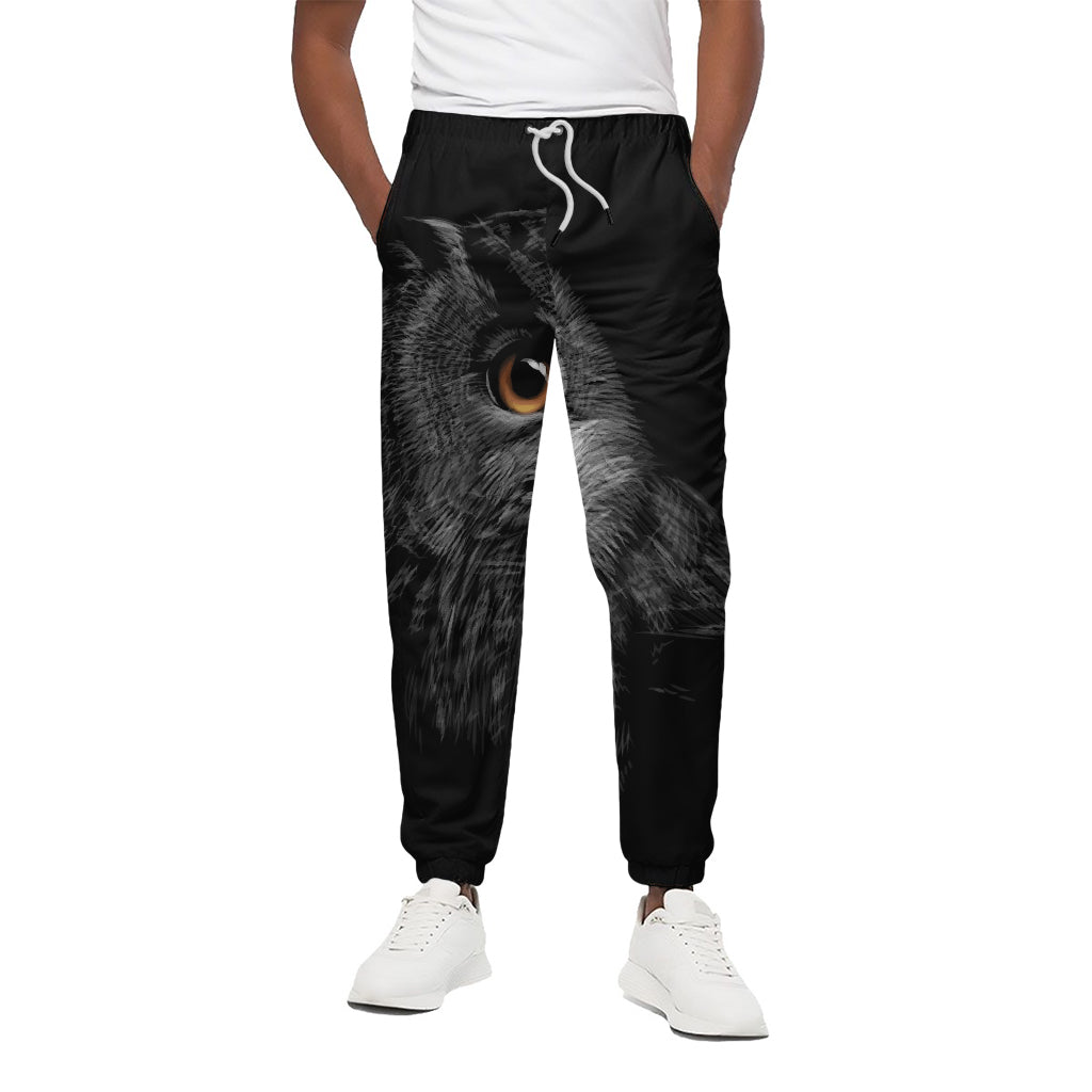 Owl Portrait Print Cotton Pants