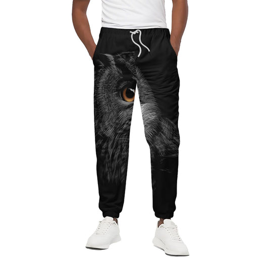 Owl Portrait Print Cotton Pants