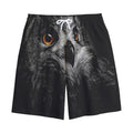 Owl Portrait Print Cotton Shorts