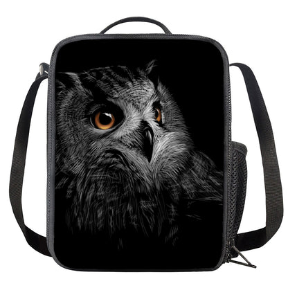 Owl Portrait Print Crossbody Lunch Bag