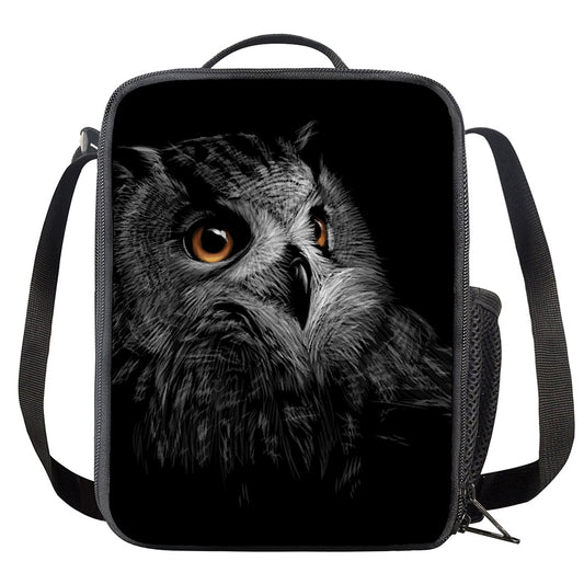 Owl Portrait Print Crossbody Lunch Bag