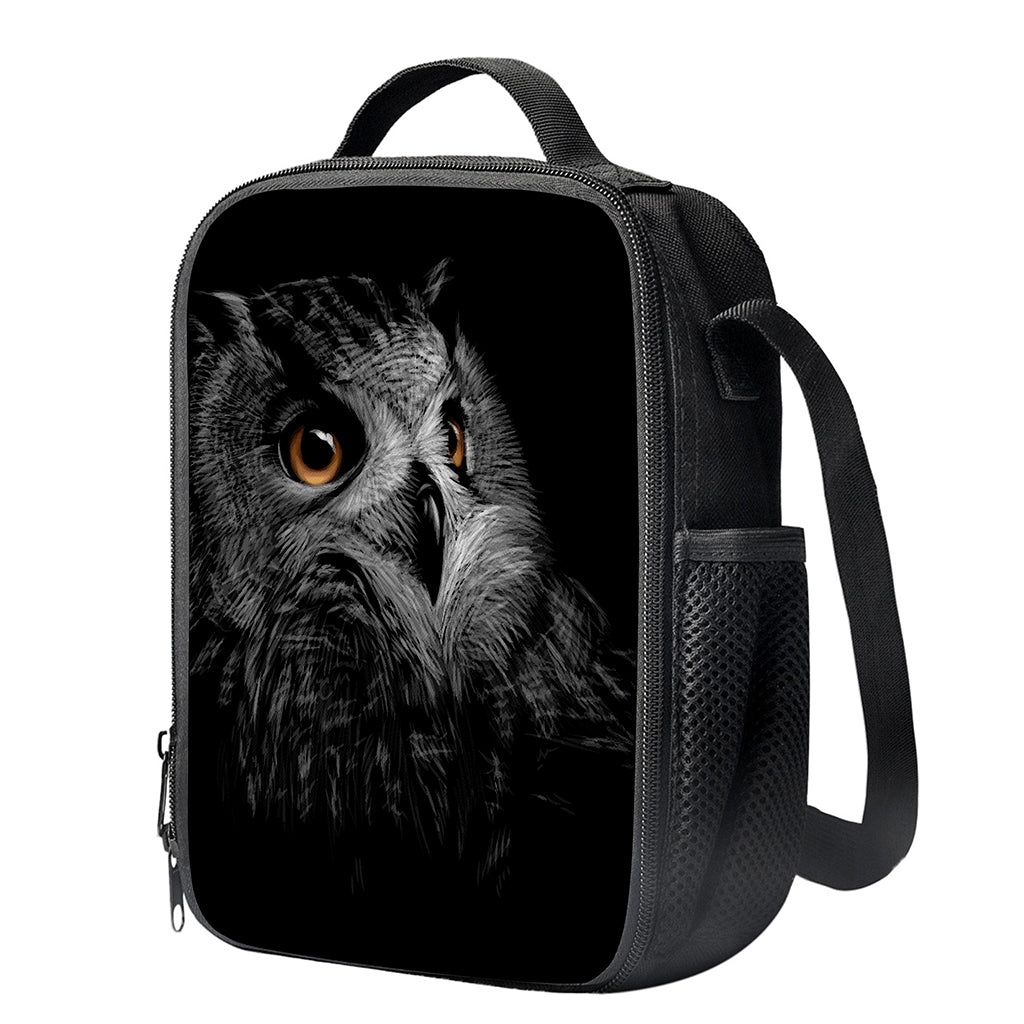Owl Portrait Print Crossbody Lunch Bag