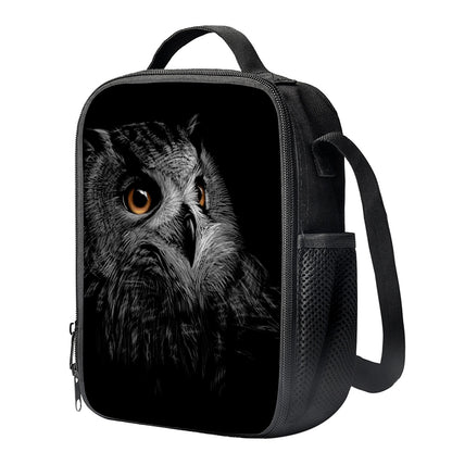 Owl Portrait Print Crossbody Lunch Bag