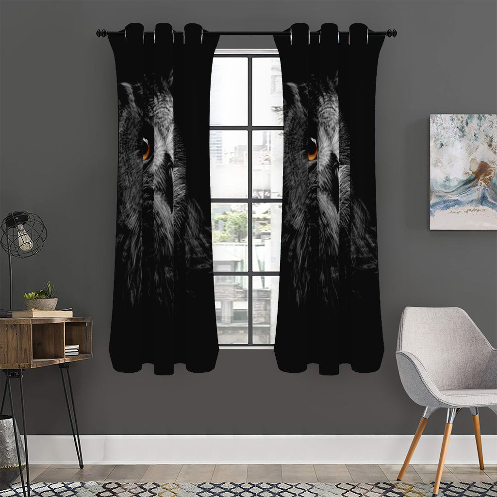 Owl Portrait Print Curtain
