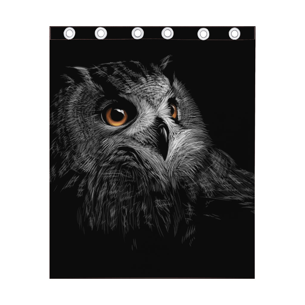 Owl Portrait Print Curtain