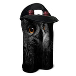 Owl Portrait Print Double Neoprene Wine Tote