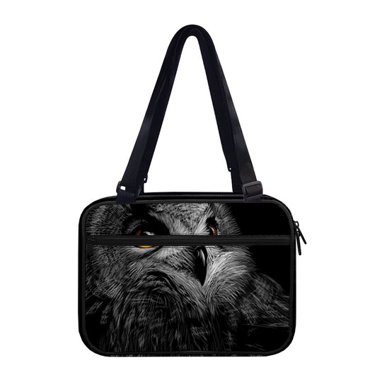 Owl Portrait Print Double Strap Bible Bag