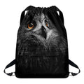 Owl Portrait Print Drawstring Backpack