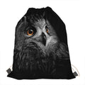 Owl Portrait Print Drawstring Bag