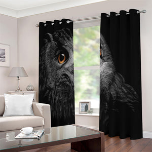 Owl Portrait Print Extra Wide Grommet Curtains