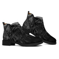 Owl Portrait Print Flat Ankle Boots