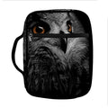 Owl Portrait Print Front Pocket Bible Bag