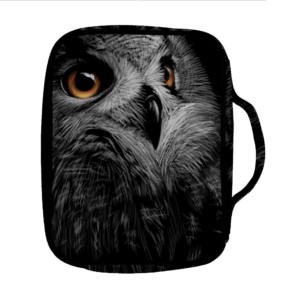 Owl Portrait Print Front Pocket Bible Bag