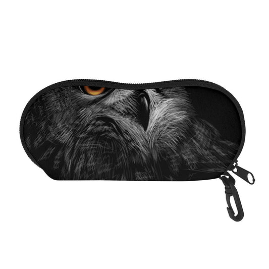 Owl Portrait Print Glasses Case