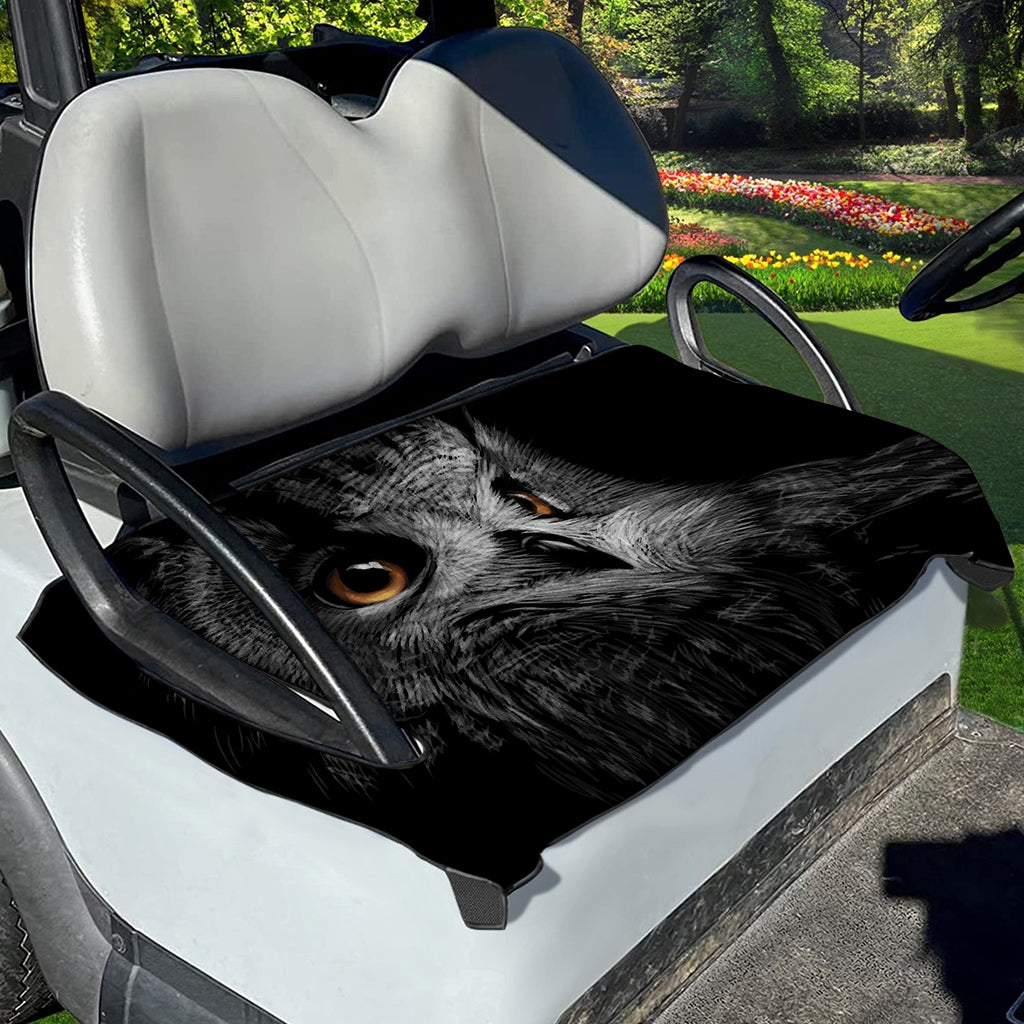 Owl Portrait Print Golf Cart Seat Cover