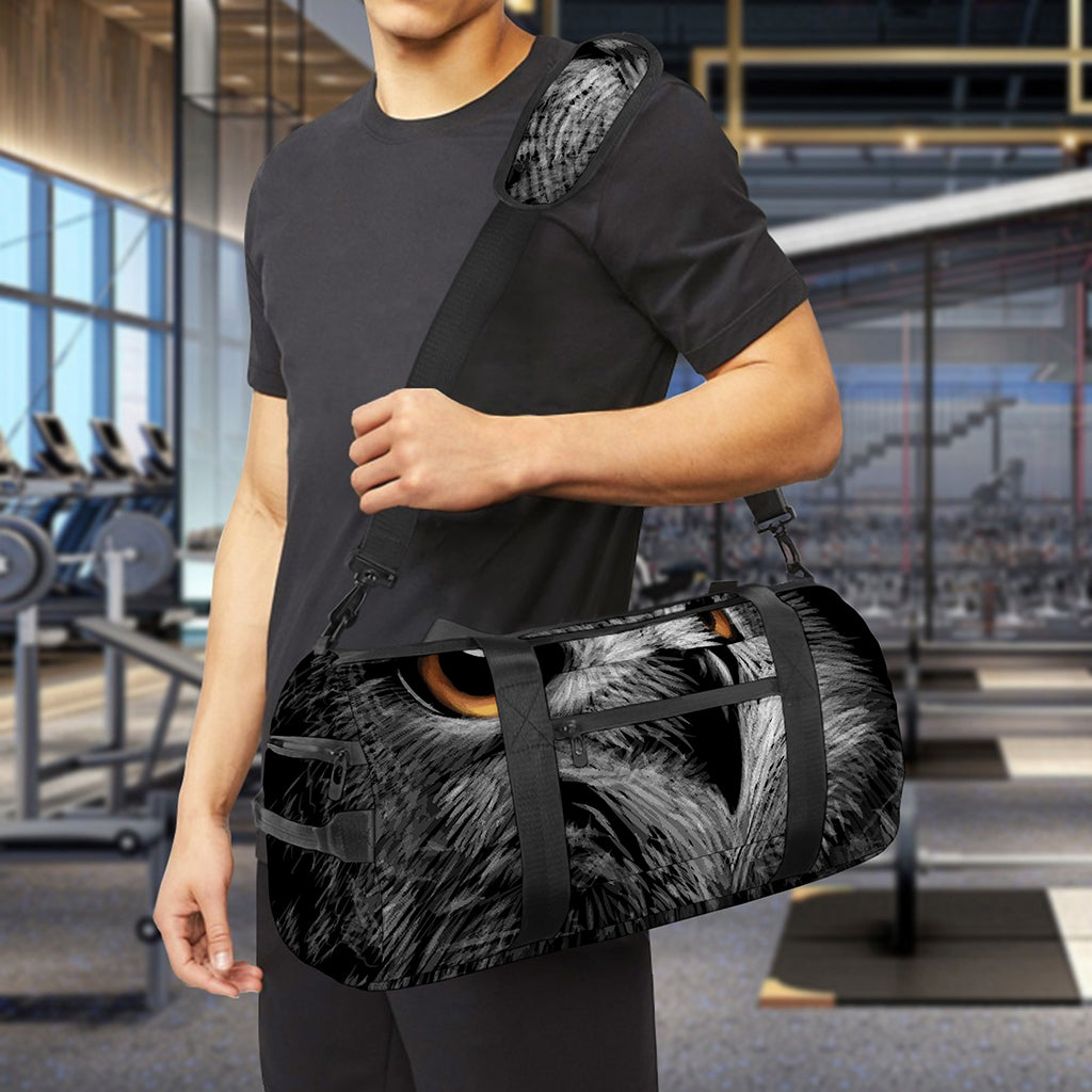 Owl Portrait Print Gym Bag