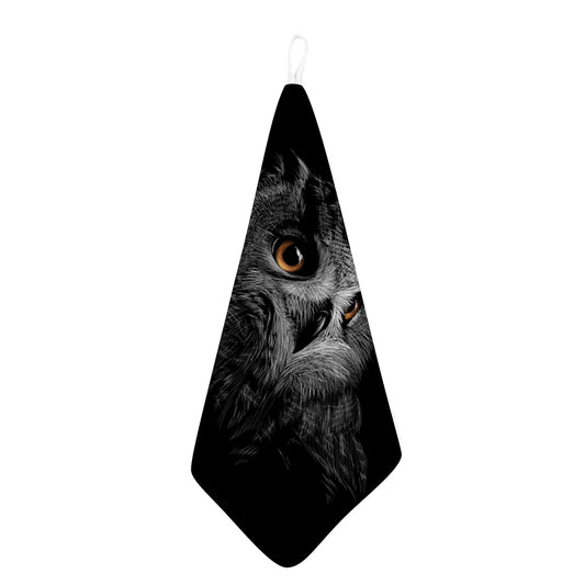 Owl Portrait Print Hand Towel