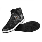 Owl Portrait Print High Top Leather Sneakers