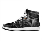 Owl Portrait Print High Top Leather Sneakers