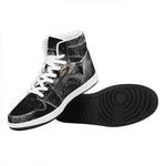 Owl Portrait Print High Top Leather Sneakers