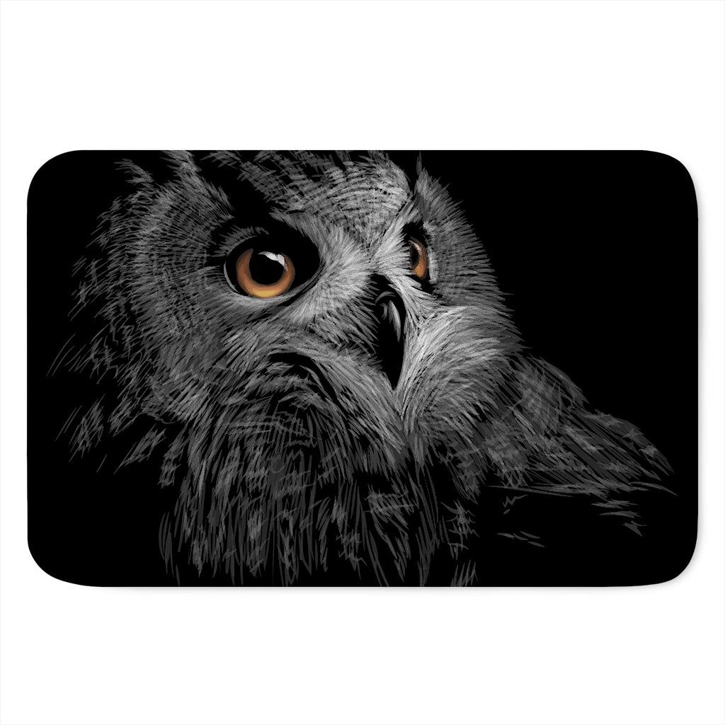 Owl Portrait Print Indoor Door Mat