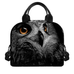 Owl Portrait Print Insulated Lunch Bag