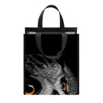 Owl Portrait Print Insulated Lunch Tote