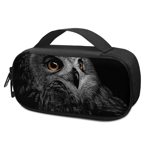 Owl Portrait Print Insulin Cooler Travel Case