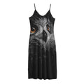Owl Portrait Print Jersey Midi Cami Dress