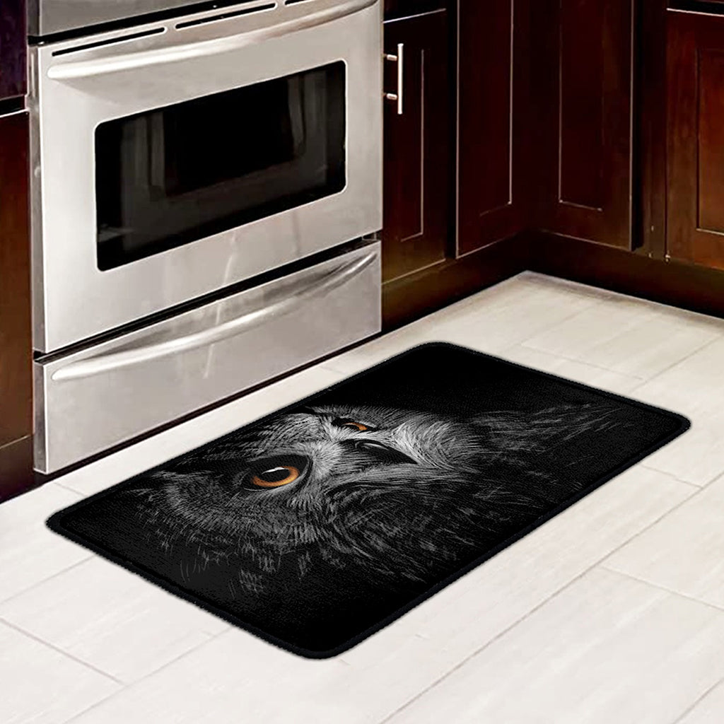 Owl Portrait Print Kitchen Mat