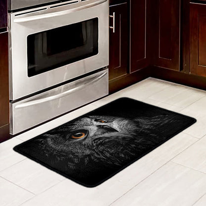 Owl Portrait Print Kitchen Mat