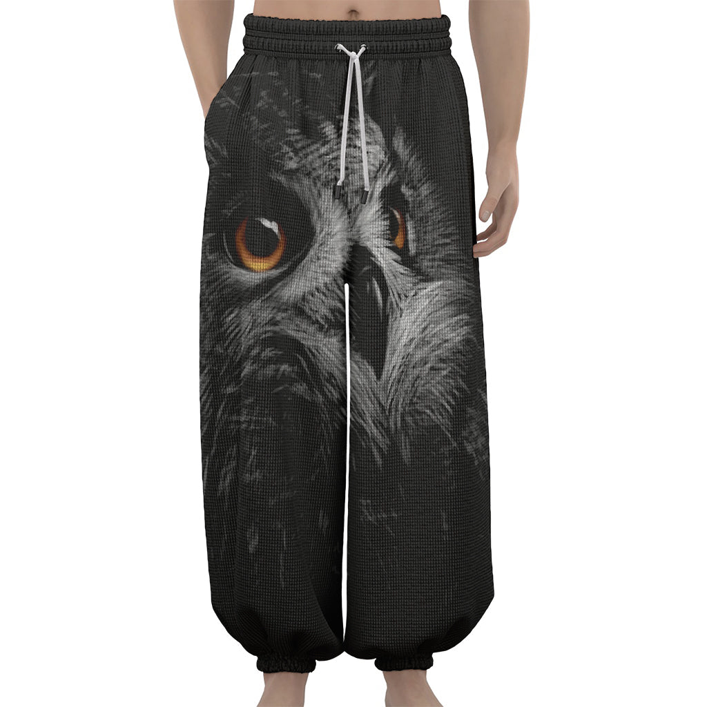 Owl Portrait Print Lantern Pants