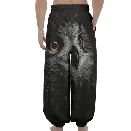 Owl Portrait Print Lantern Pants
