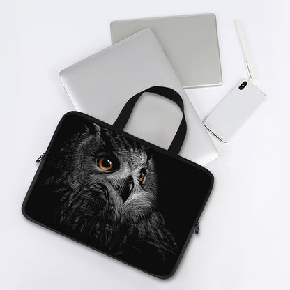 Owl Portrait Print Laptop Sleeve With Handle