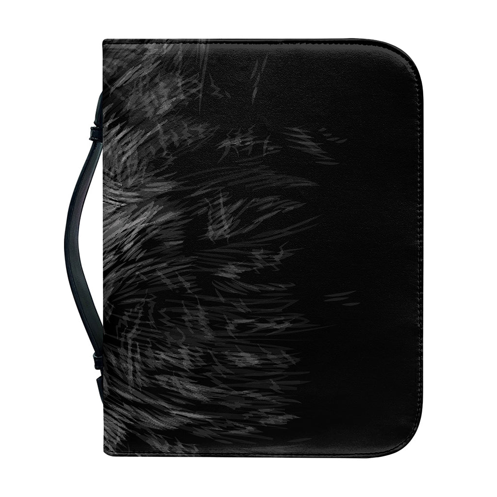 Owl Portrait Print Leather Bible Cover