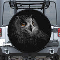 Owl Portrait Print Leather Spare Tire Cover