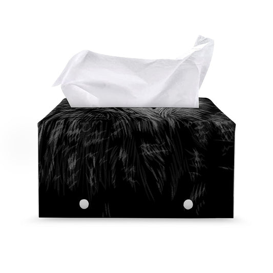 Owl Portrait Print Leather Tissue Box Cover