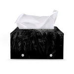 Owl Portrait Print Leather Tissue Box Cover