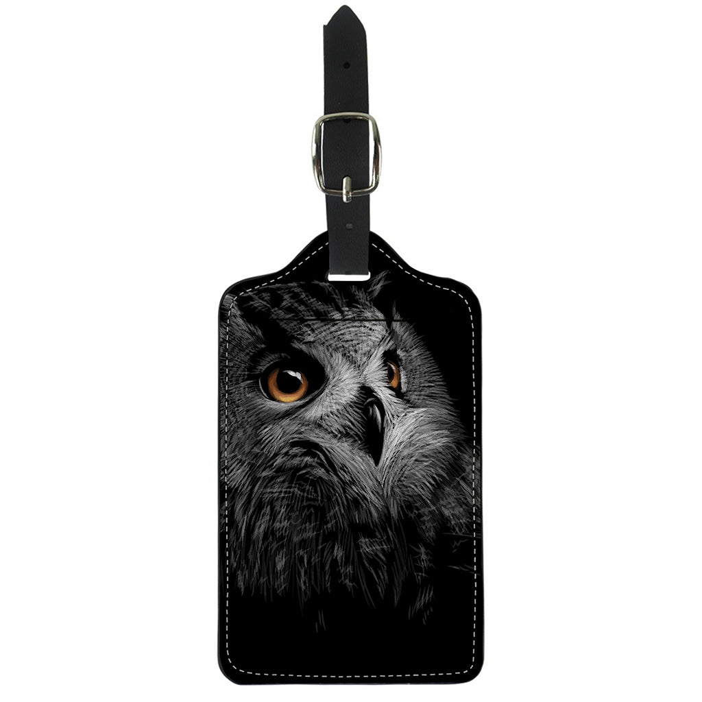 Owl Portrait Print Luggage Tag