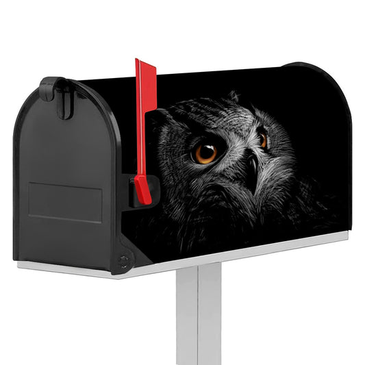 Owl Portrait Print Mailbox Cover