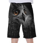 Owl Portrait Print Men's Beach Shorts