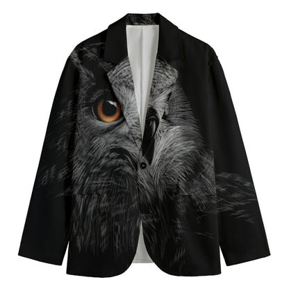 Owl Portrait Print Men's Blazer
