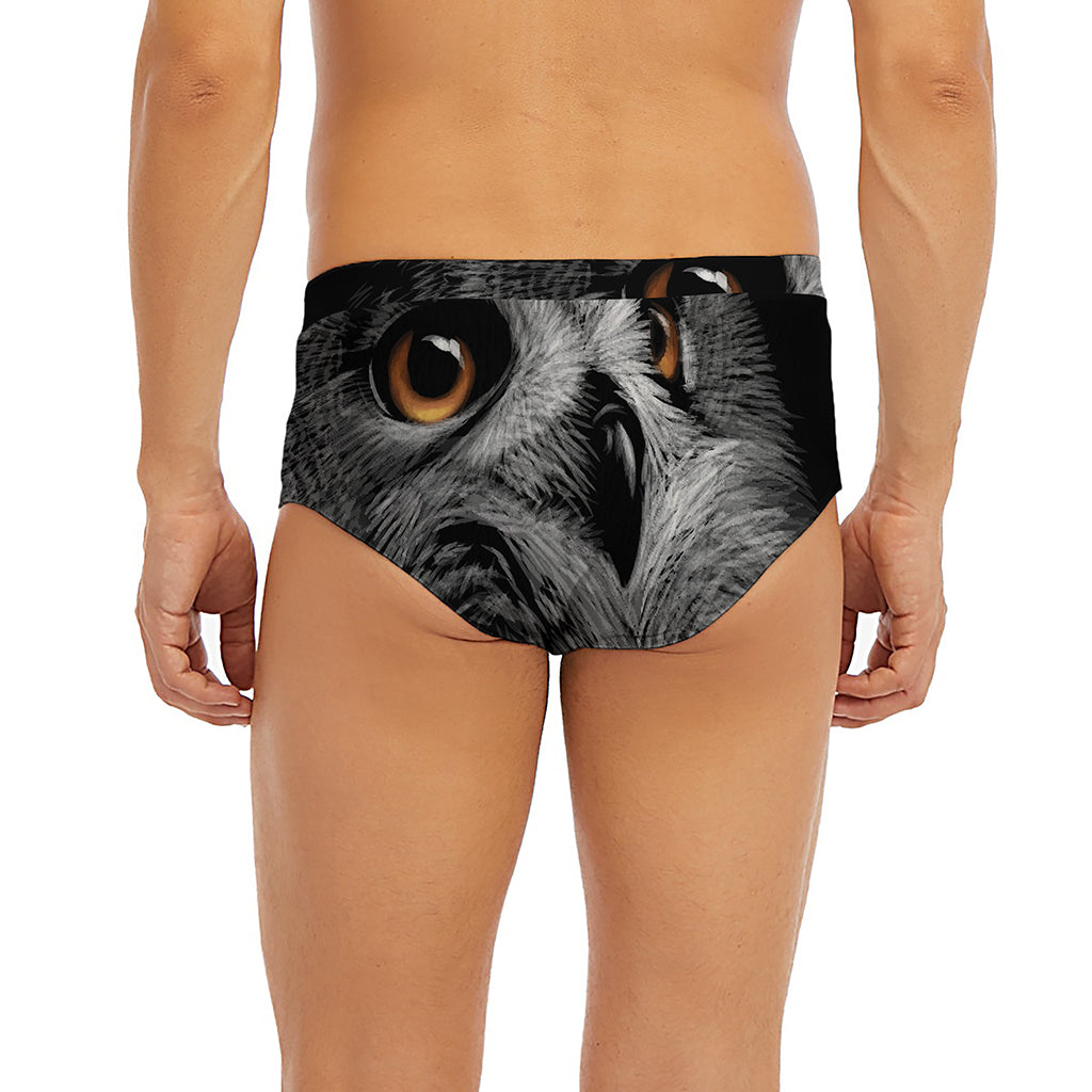Owl Portrait Print Men's Briefs