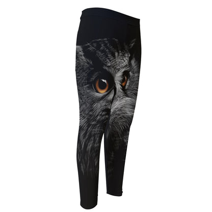 Owl Portrait Print Men's Compression Pants