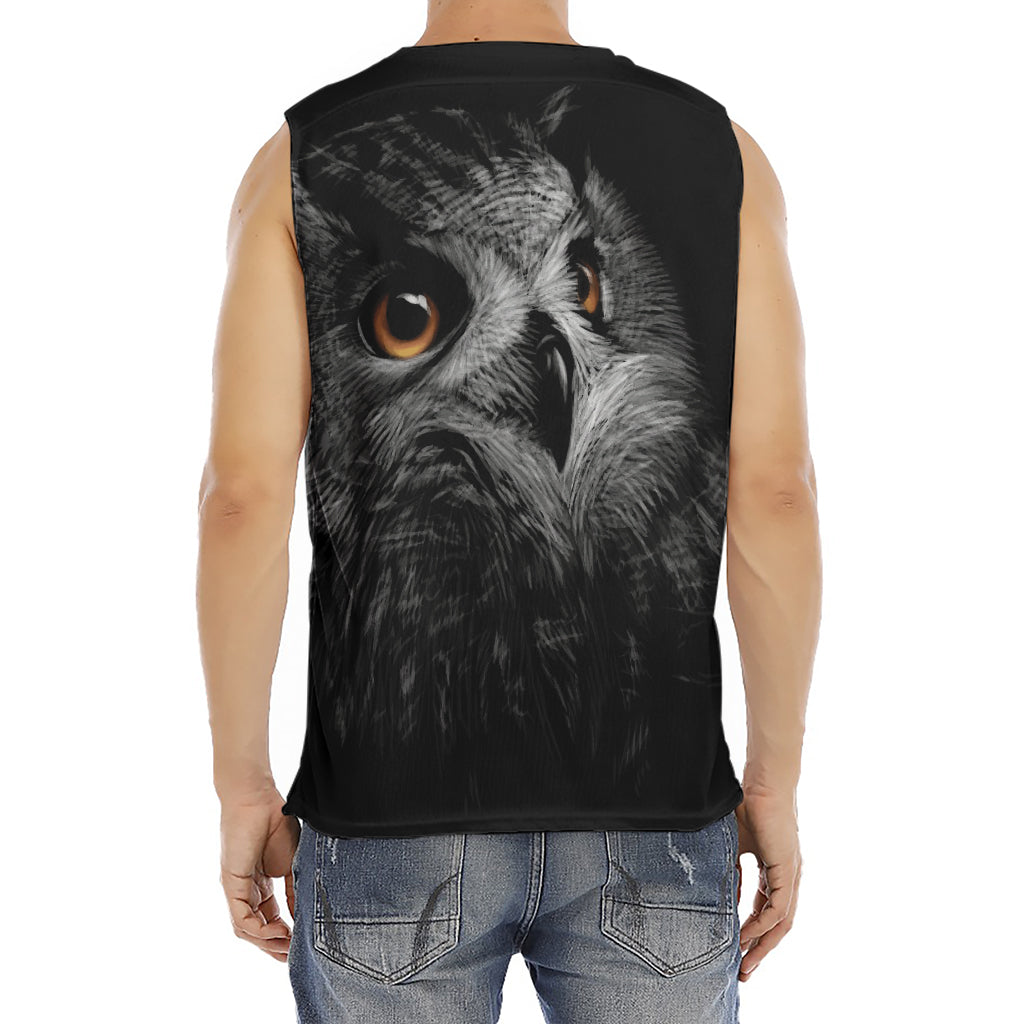 Owl Portrait Print Men's Fitness Tank Top