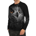 Owl Portrait Print Men's Long Sleeve Rash Guard