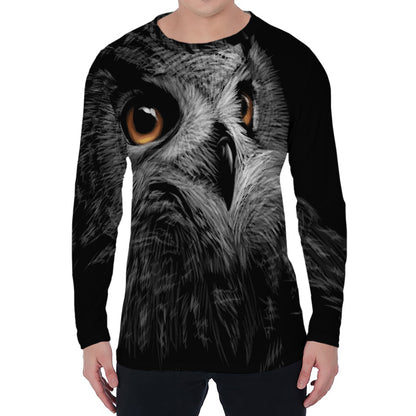 Owl Portrait Print Men's Long Sleeve T-Shirt