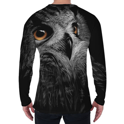 Owl Portrait Print Men's Long Sleeve T-Shirt