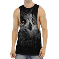 Owl Portrait Print Men's Muscle Tank Top