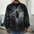 Owl Portrait Print Men's Shirt Jacket